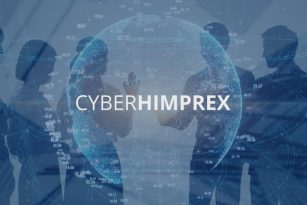 Cyberhimprex logo with people in background